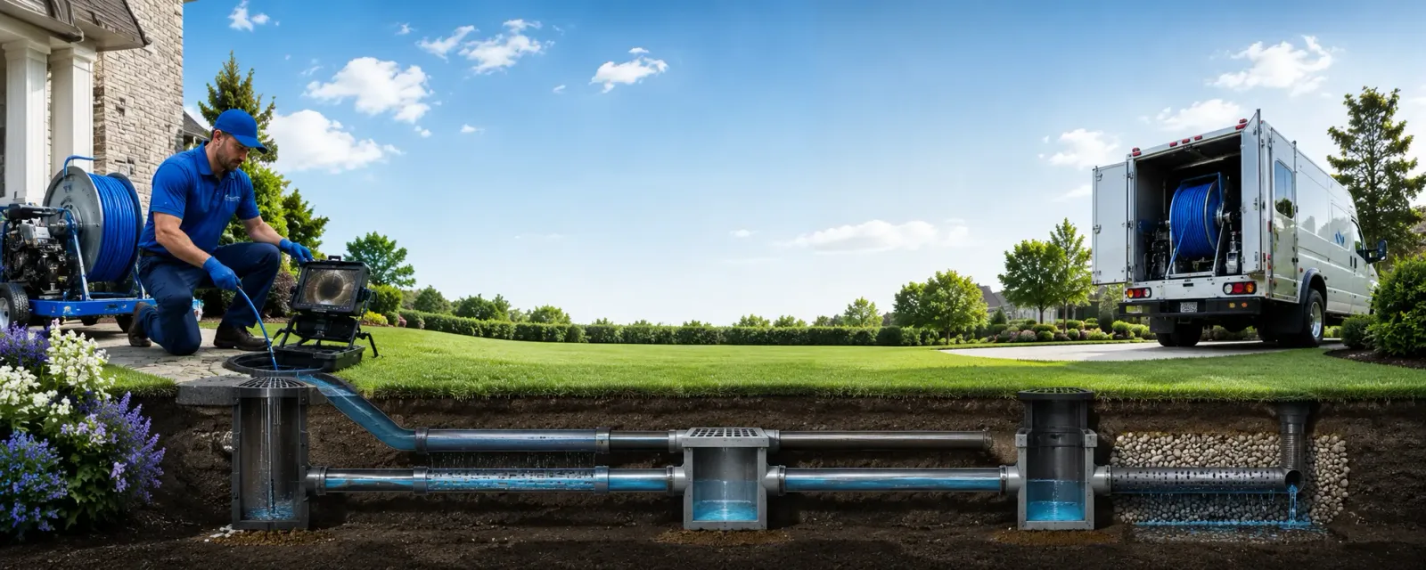 Outdoor drain cleaning information for West Burlington, NY